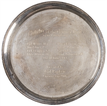 2000 Orioles of the Century Silver Plate Presented to Cal Ripken Jr. (Ripken LOA)